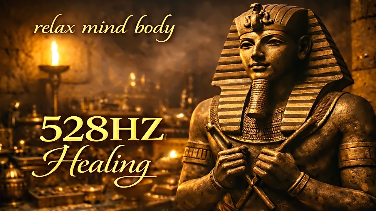 Ancient egyptian meditation music relax mind body and Deep sleep | 528HZ Healing Frequency