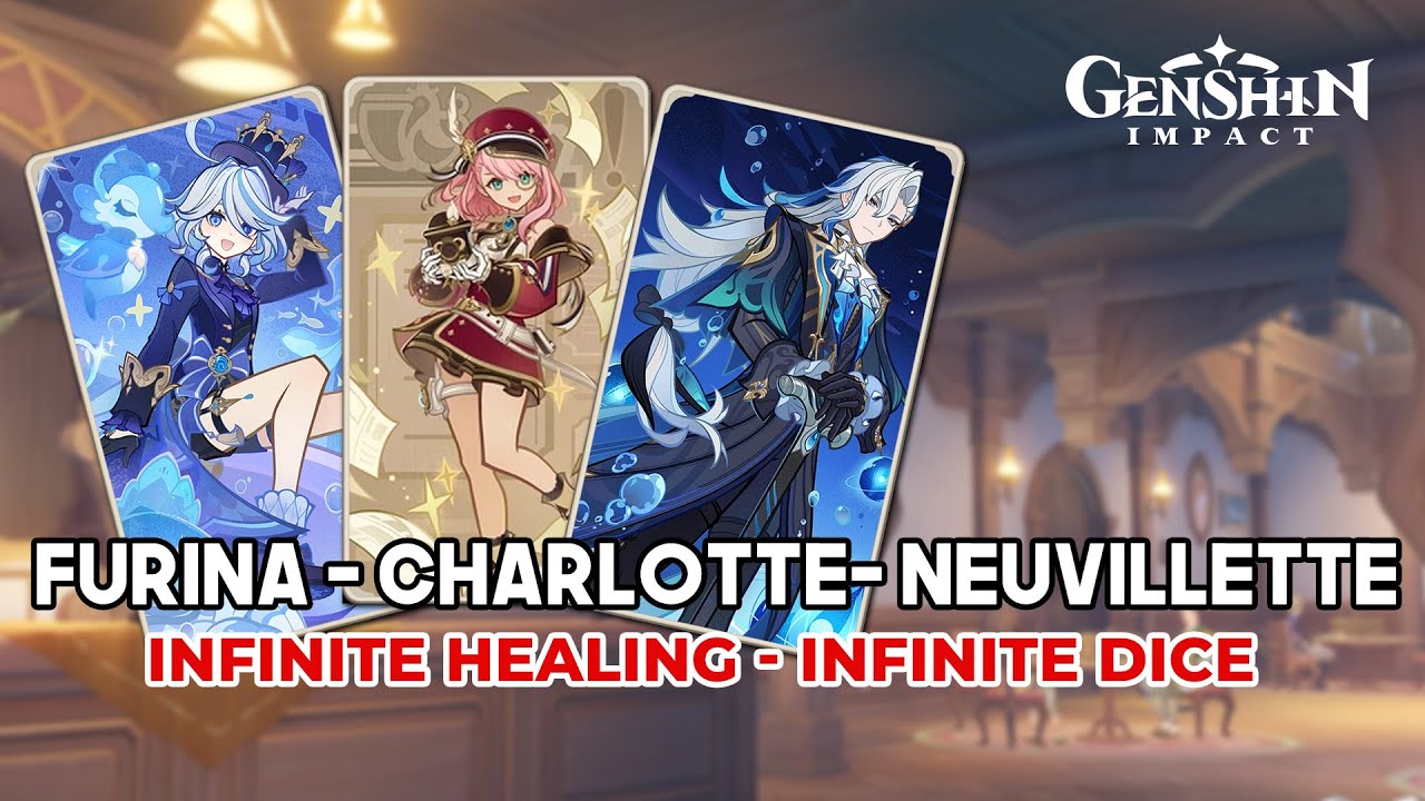[INFINITE DICE & HEALS] Furina - Charlotte - Neuvillette | Genshin Impact TCG Gameplay