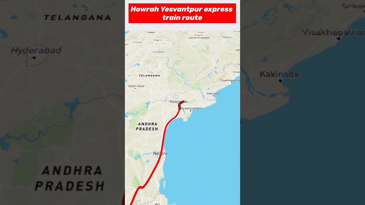 Howrah Yesvantpur express train route &hearts;️ Bengaluru to Kolkata train route in #bengaluru #kolkata