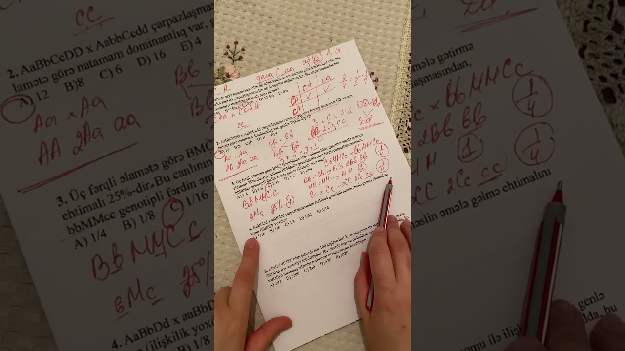 Genetika məsələləri (1-8) Test toplularından seçilmiş mələlələr