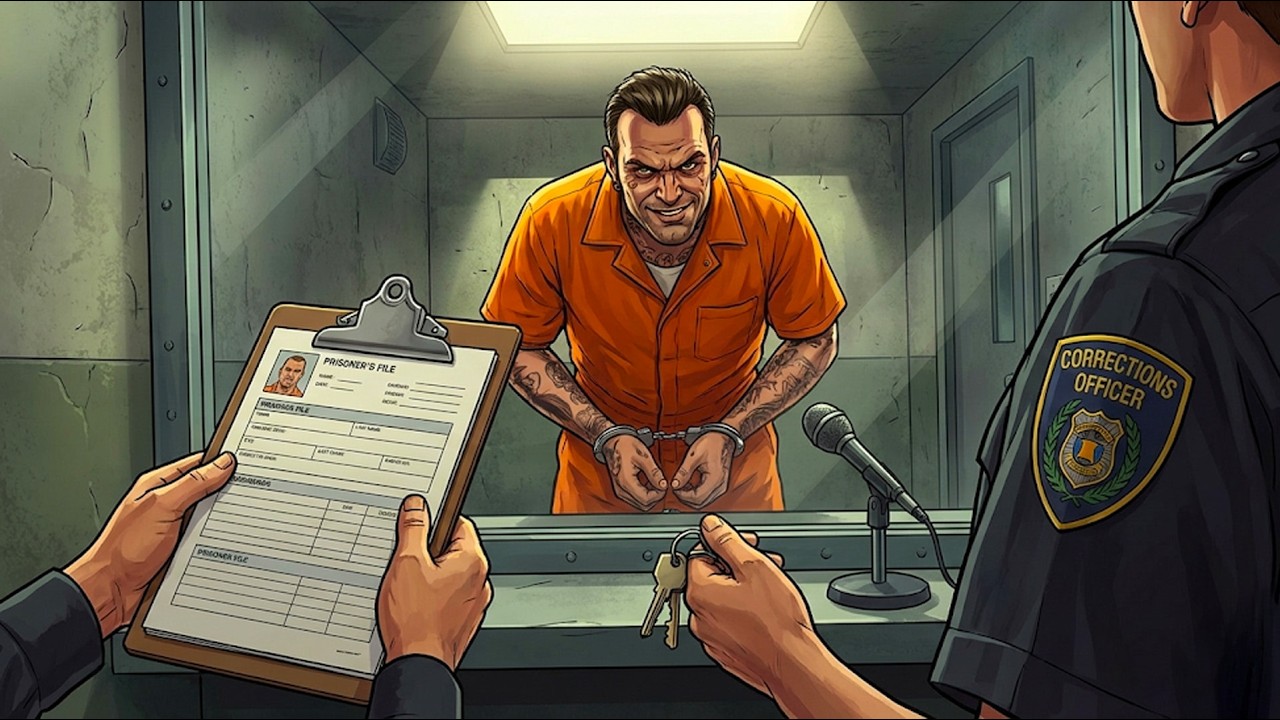 POV: Eres una guardia de prisión en una prisión de máxima seguridad.