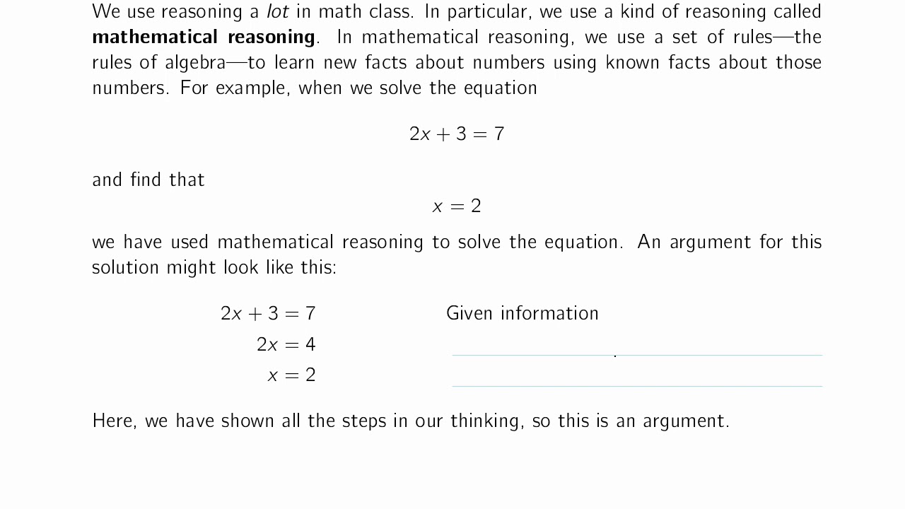 What Is Reasoning?