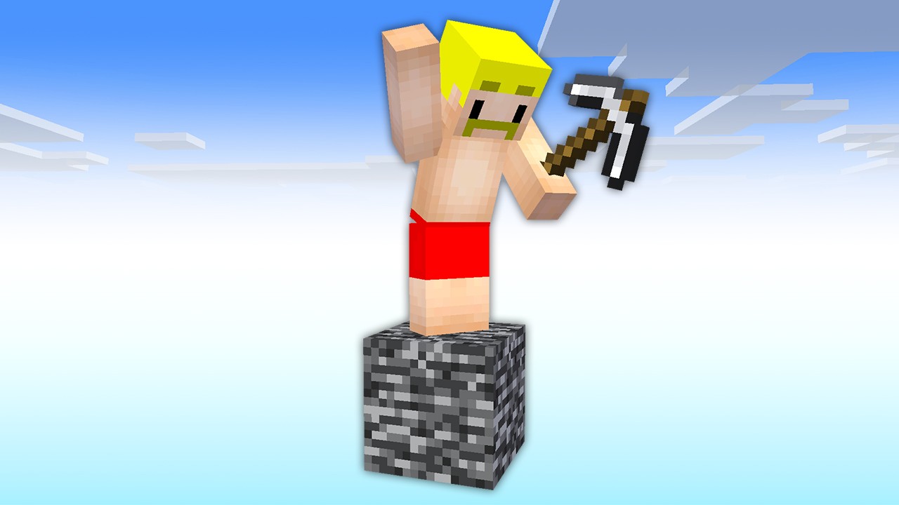 【マイクラ】岩盤1ブロックしかない世界から脱出せよ！