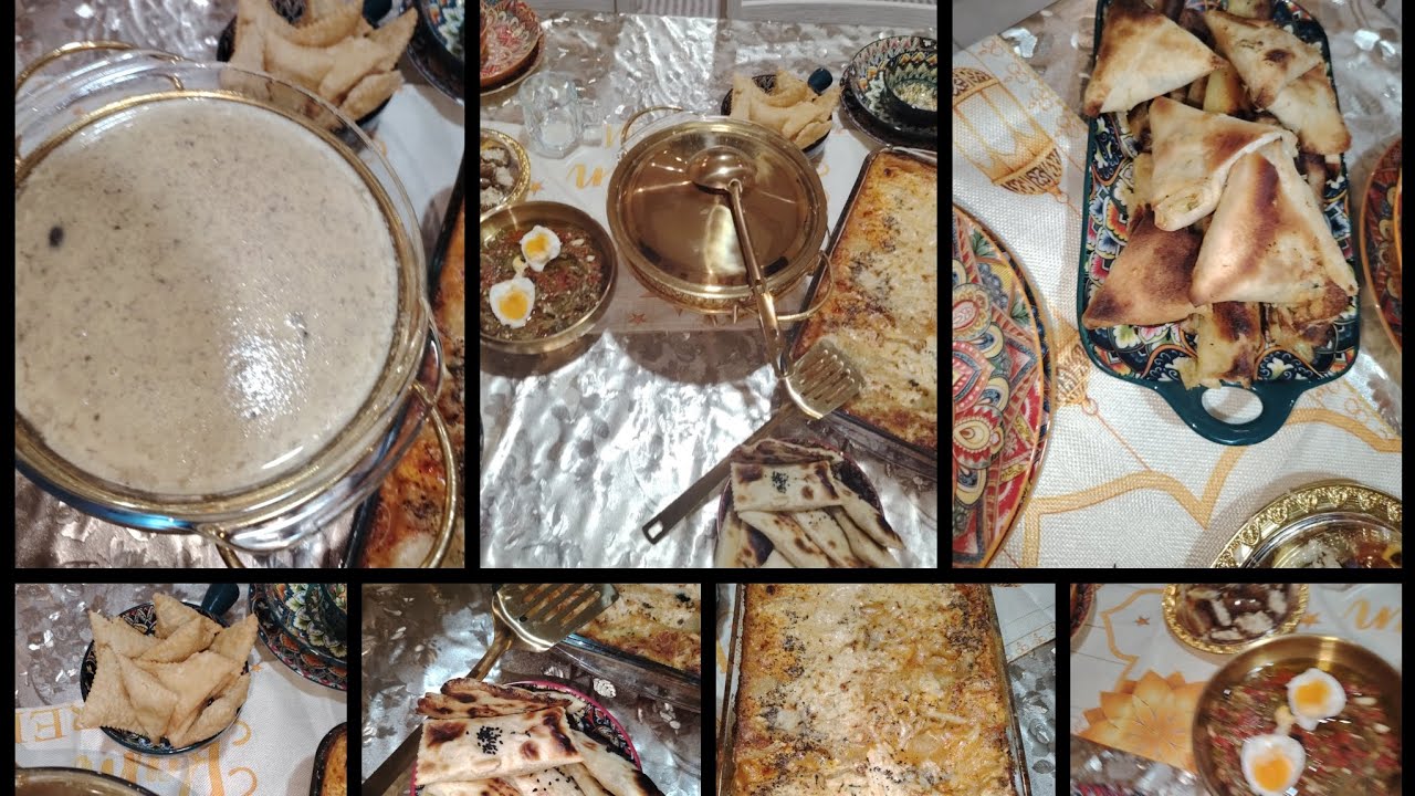 الطاولة الأولى من رمضان🕌 شوربة فطر ريقوتة تونسية عملت بيها كانيلوني سبانخ ولحم مفروم و بريك في الفرن