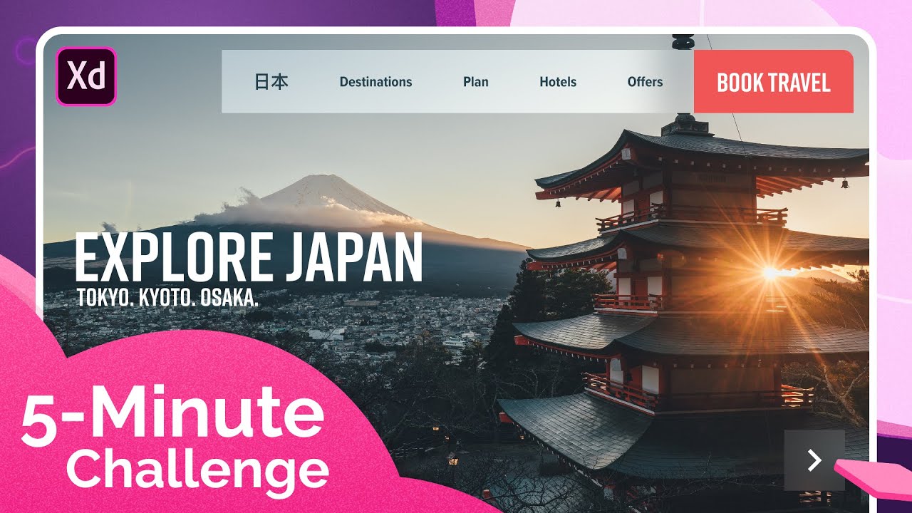 Design a Website Landing Page – Adobe XD 5-Minute Challenge