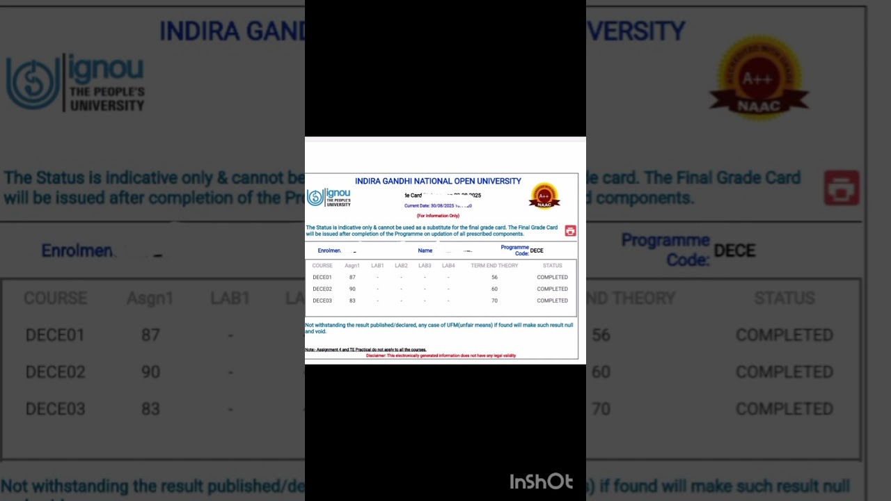 IGNOU mai 90+ mark ❣️ #exam Completed 🙏 #exam #dece #ignoutee