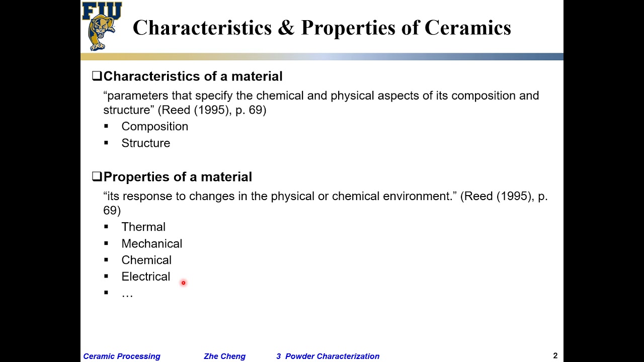 Ceramic Processing L3-01  Introduction to powder characterization