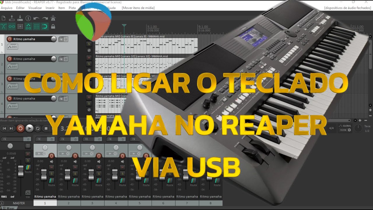 COMO LIGAR O TECLADO YAMAHA NO REAPER VIA USB