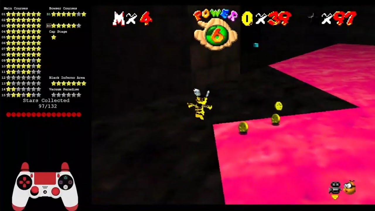 SM64 The Black Virus: Bowser 3 - Inside the Nightmare: Red Coins [Savestateless]