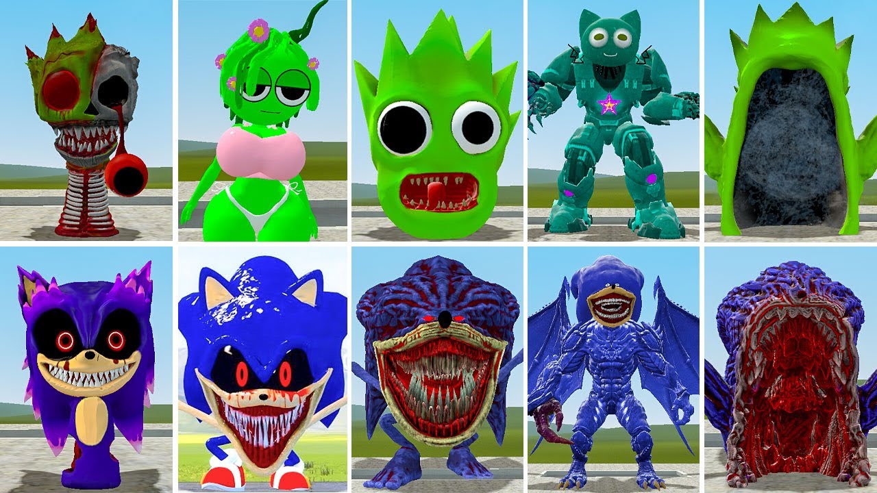 ALL NEW SPRUNKI LIME EATER VS ALL SPRUNKI SONIC EXE FAMILY ? in Garrysmod!,..