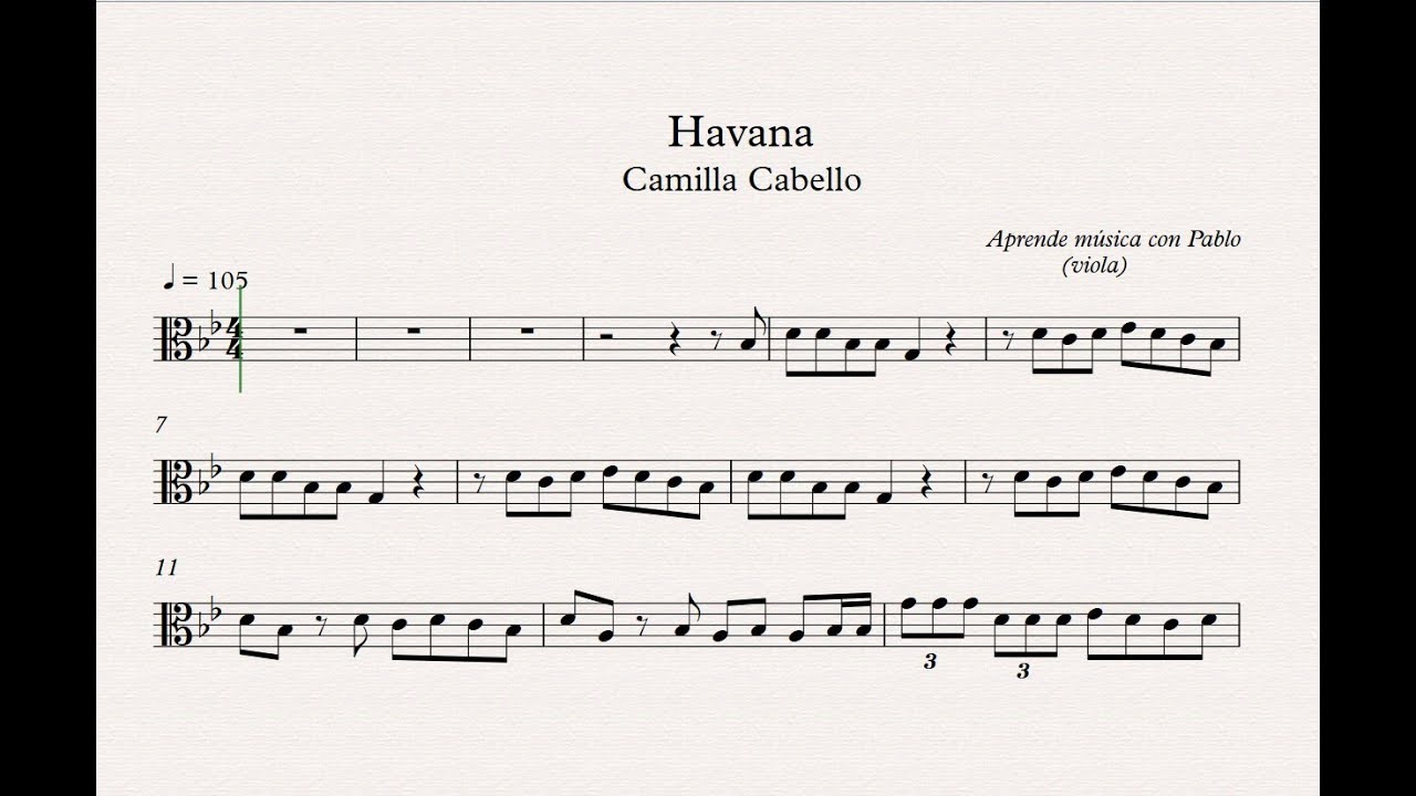 HAVANA:  Viola (partitura con playback)