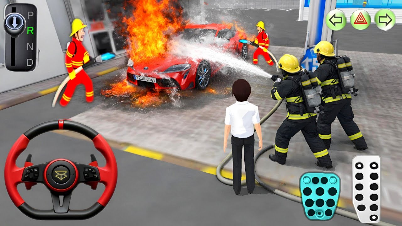 🔥 Car Fire Emergency Mission in 3D Driving Class 2 | Firefighters Save the Supercar 🚒 |