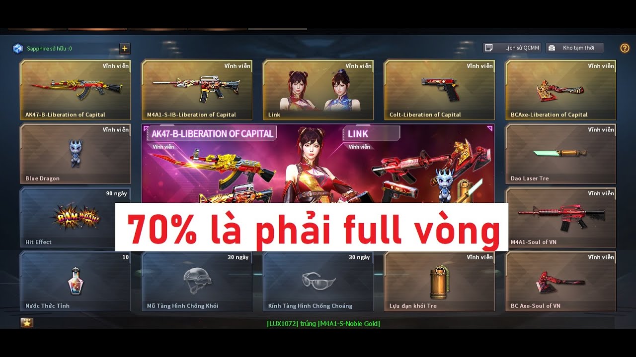 Vòng quay Sapphaire - Set vip Liberation of Capital