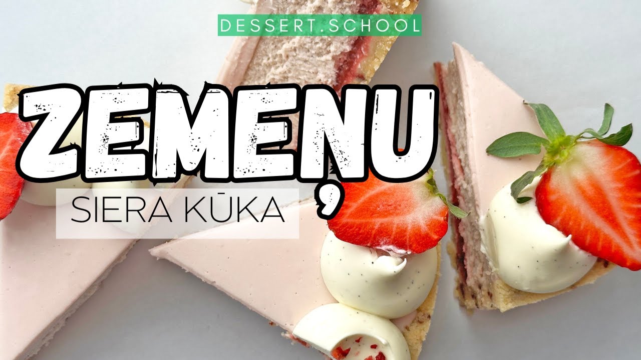 Zemeņu, vaniļas, jogurta un kokosriekstu siera kūka. Siera kūkas recepte