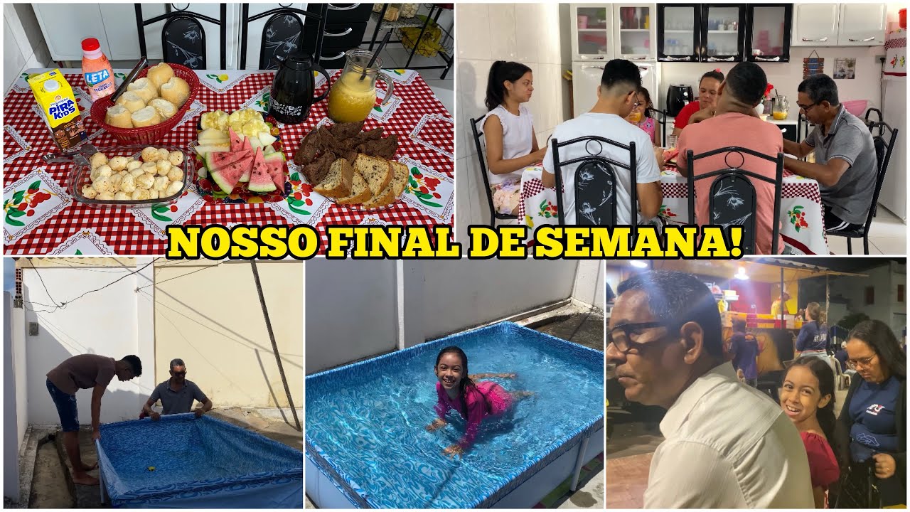 FINAL DE SEMANA EM FAMÍLIA | CAFÉ DA MANHÃ, PISCINA E FESTIVIDADE DA IGREJA! 💖 | Mãe Aos 13