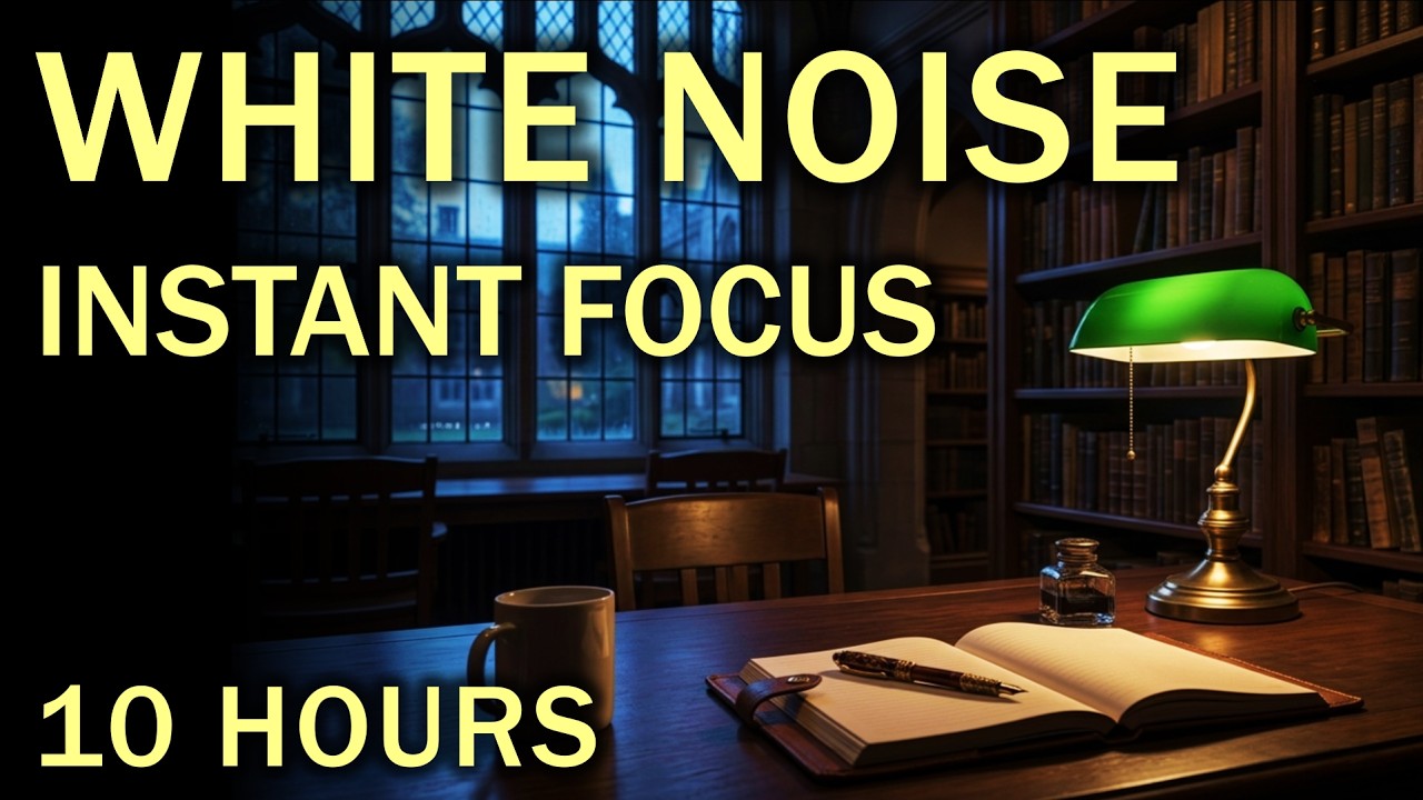 White Noise for Studying l 10 Hours l Deep Focus Sound + Black Screen