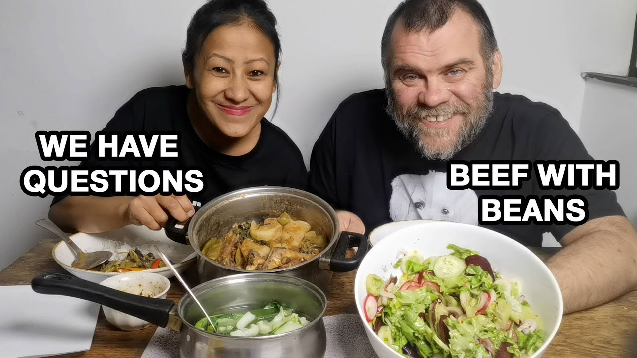 BEEF CURRY WITH KHOLAR BEANS/WE HAVE QUESTIONS GUYS/TANGKHUL MUKBANG