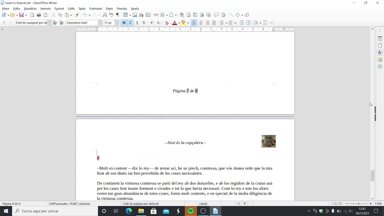 Com inserir números de pàgina i altres camps amb LibreOffice Writer