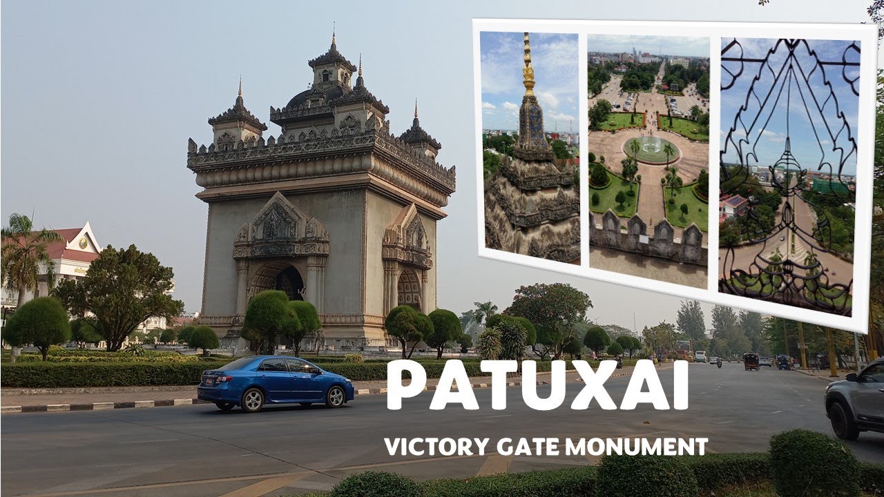 Wander at Patuxay Park + Roof Deck View, Vientiane