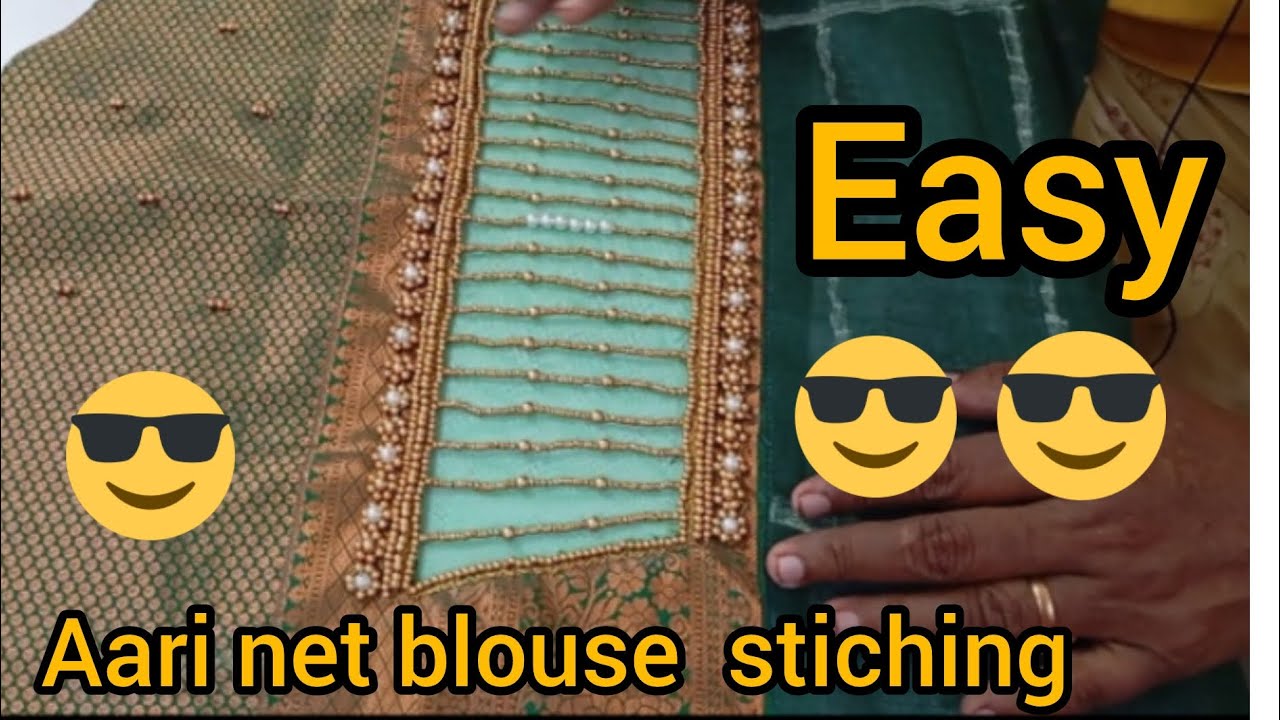 How to attach lining cloth in aari net blouse detailed viedo