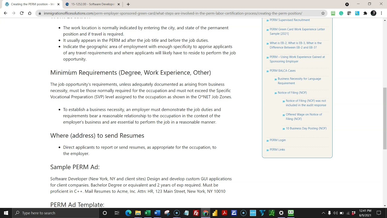 How To Draft A PERM Ad | PERM Labor Certification Process Overview