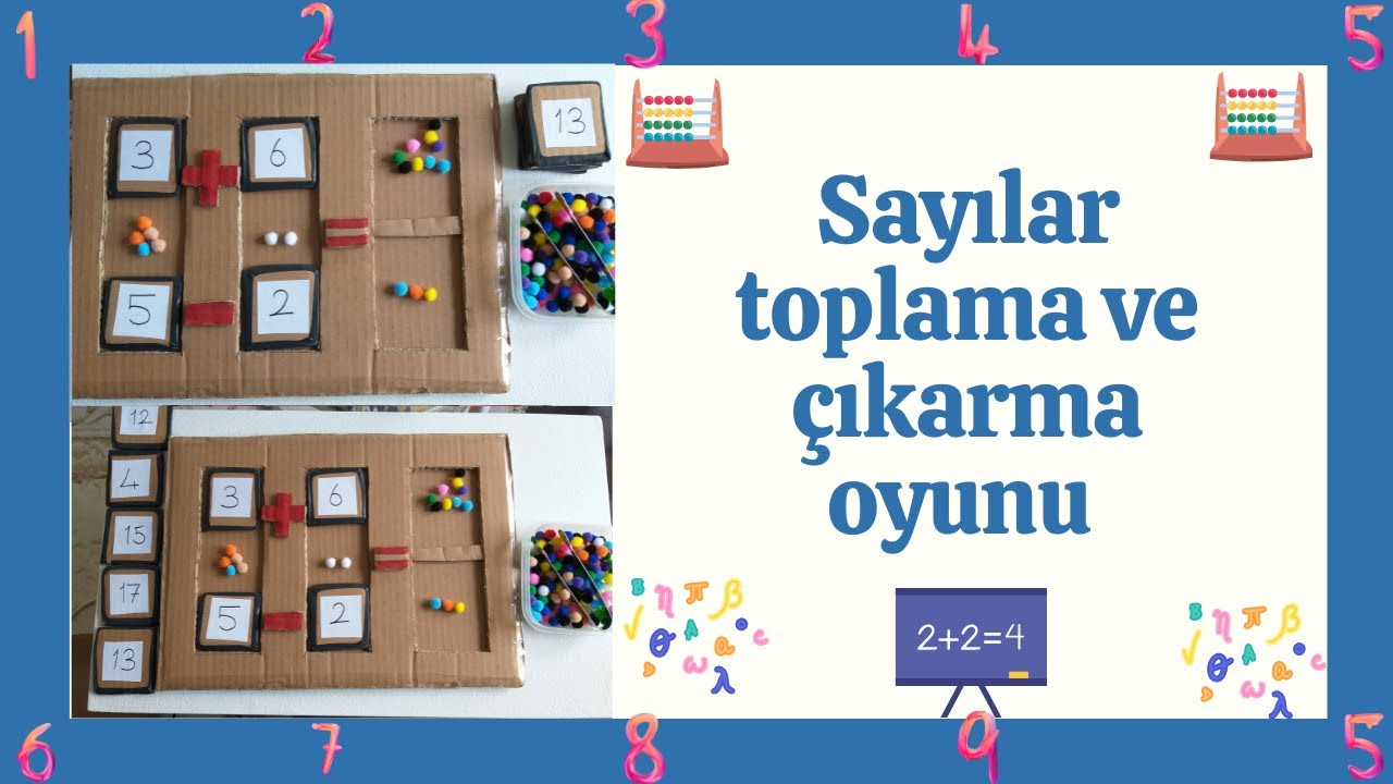sayılarla toplama ve çıkarma işlemi oyunu / okul öncesi matematik oyunları / matematik öğreniyorum