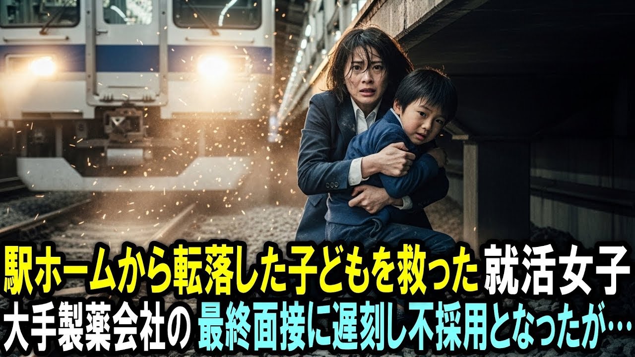 駅のホームから転落した子どもを救った就活女子大生。大手製薬会社の最終面接に遅刻して不採用となったが、数日後一本の電話がかかってきて…