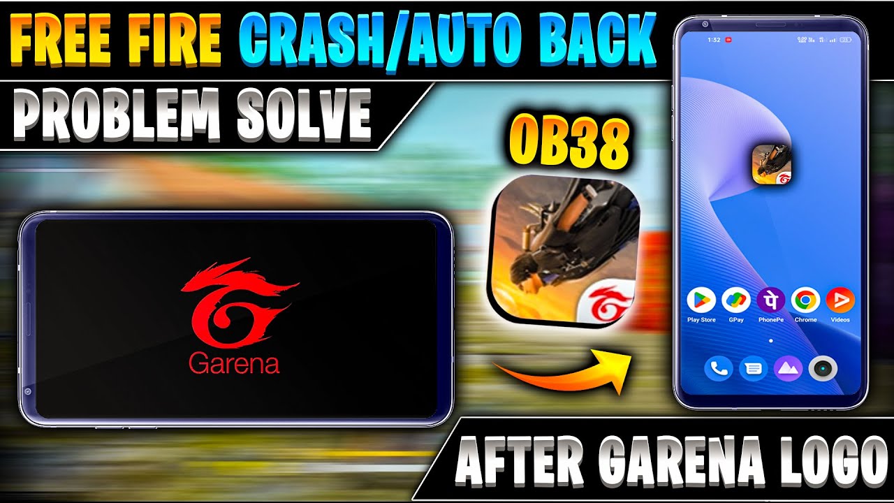 Free fire not opening auto back problem solve | Solve free fire crash problem after garena logo ob38