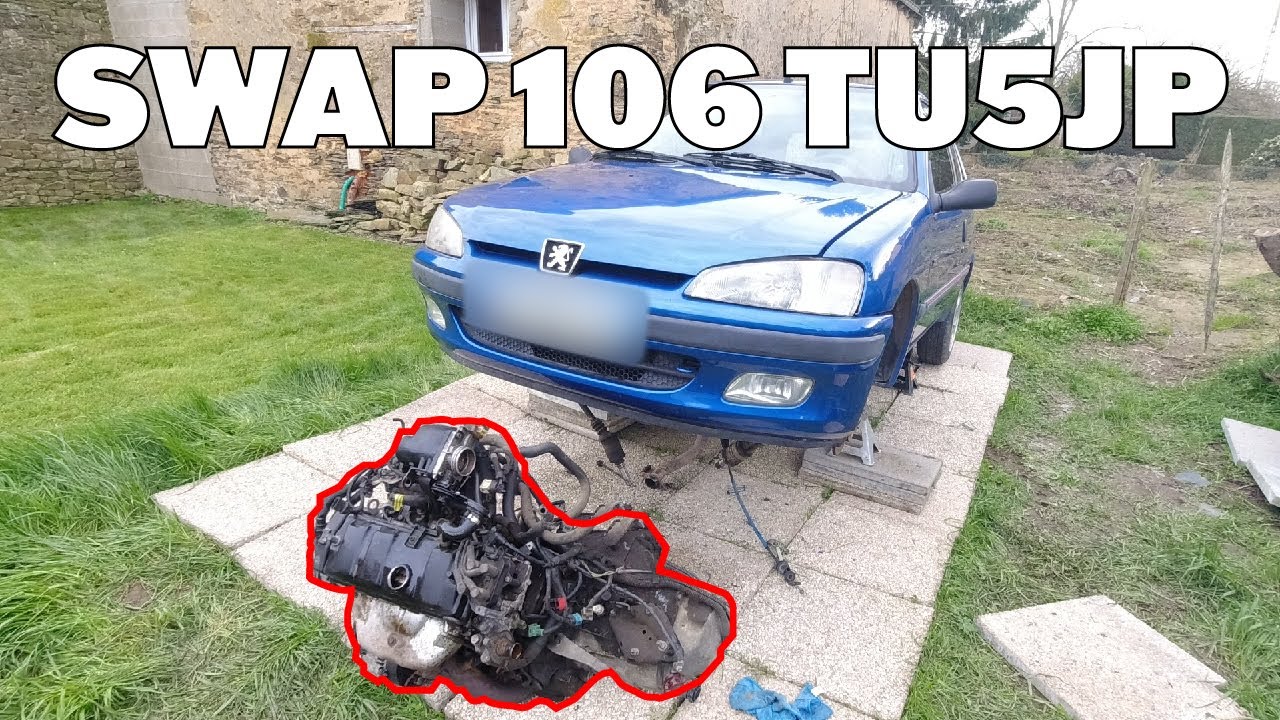 SWAPER une Peugeot 106  en moins de 4 minutes. 106 XS TU5JP (shino garage)