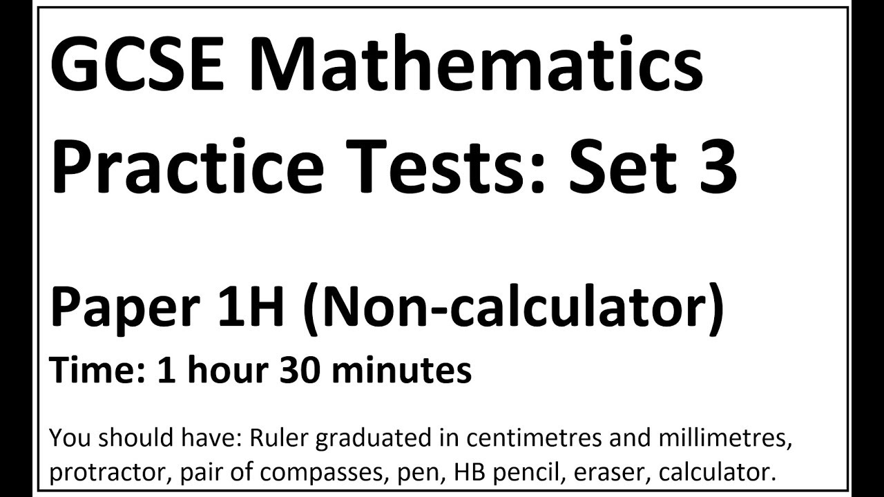 Non Calculator Edexcel Practice paper 1H set 3 | GCSE Maths