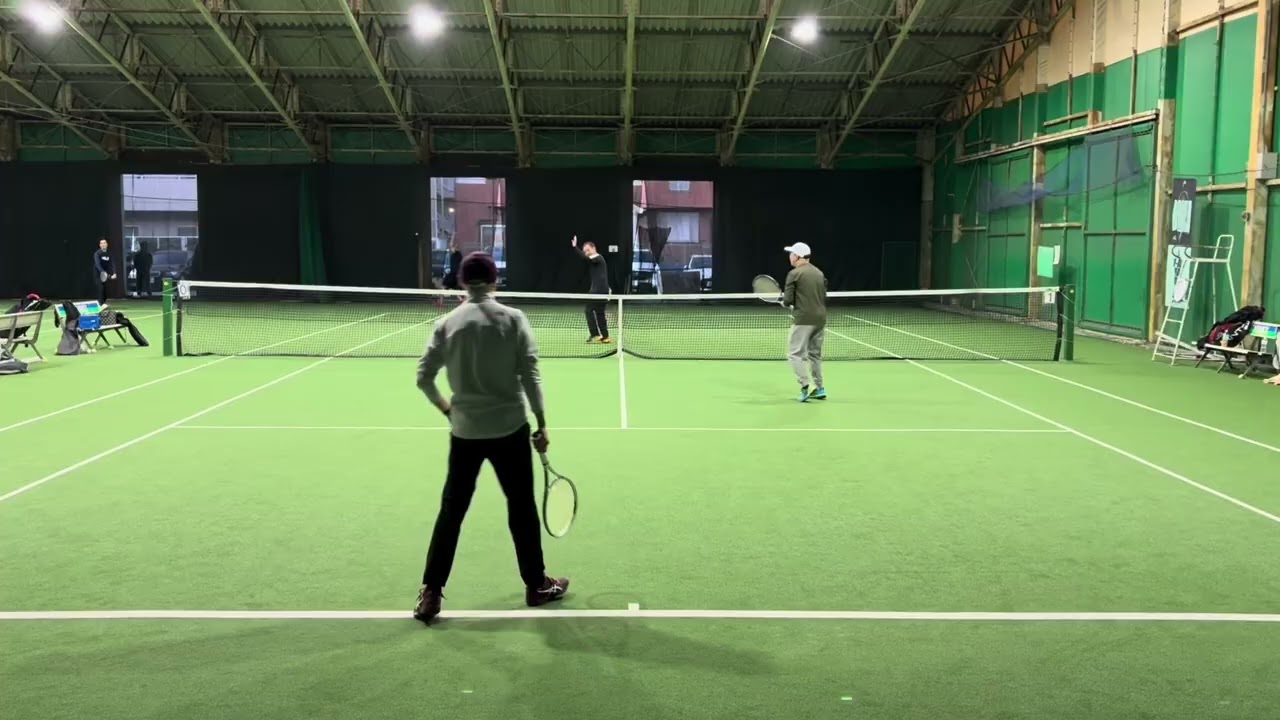 【Tennis-doubles】インスピリッツ宮澤盛男出場ダブルス大会にテニスのヒザ神さんと挑戦！坊主頭だらけの対戦！