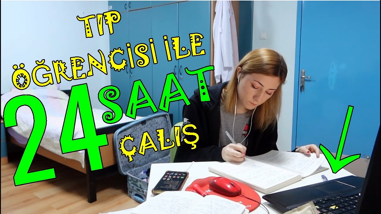 24 SAAT TIP ÖĞRENCİSİ İLE EŞ ZAMANLI ÇALIŞ // STUDY WITH MED STUDENT 24 HOURS | turkish student