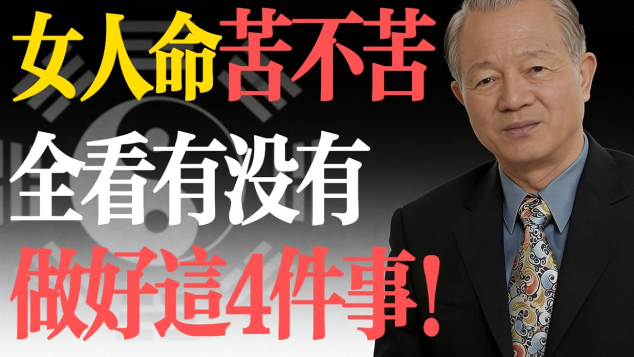 曾仕強：爲什麽說“一代無好妻，三代無好子”？這4件事做不好，家就毀了！#易經 #曾仕強 #女性智慧 #家庭教育 #風水 #修身齊家 #國學 #人生哲理 #婚姻經營 #情緒管理