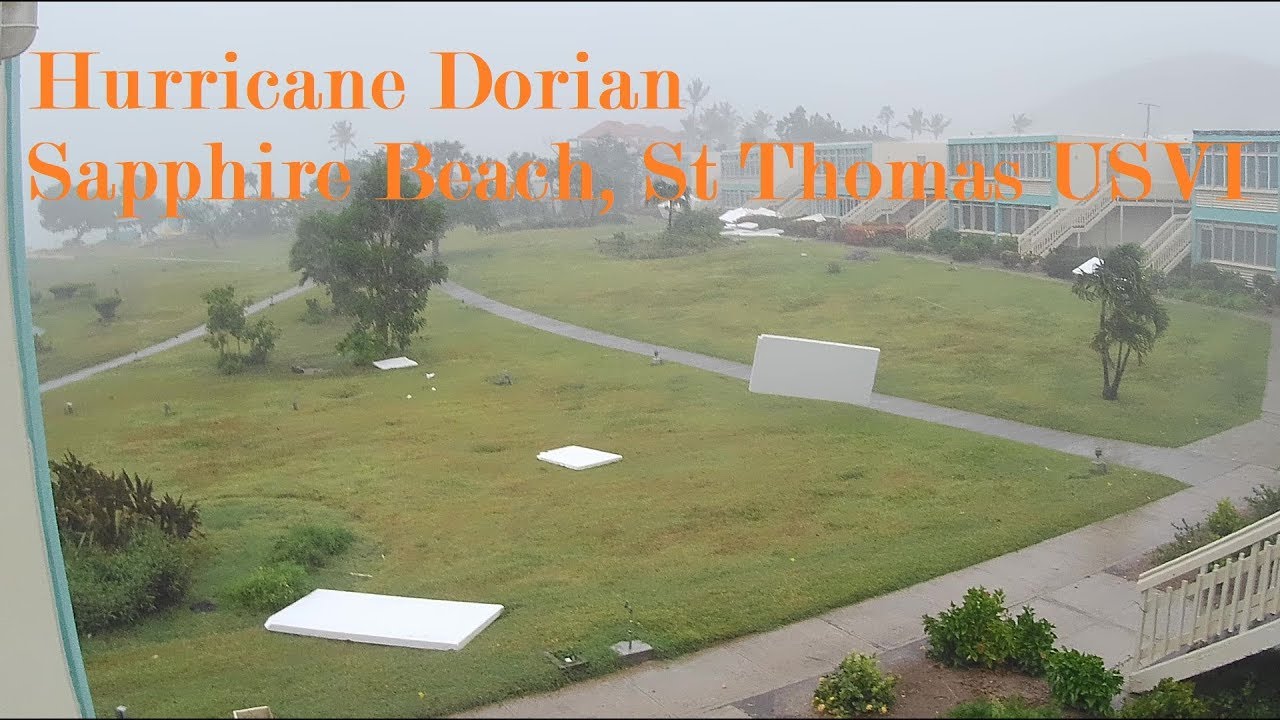 Footage of Hurricane Dorian hitting Sapphire Beach on St Thomas in the Virgin Islands 2019