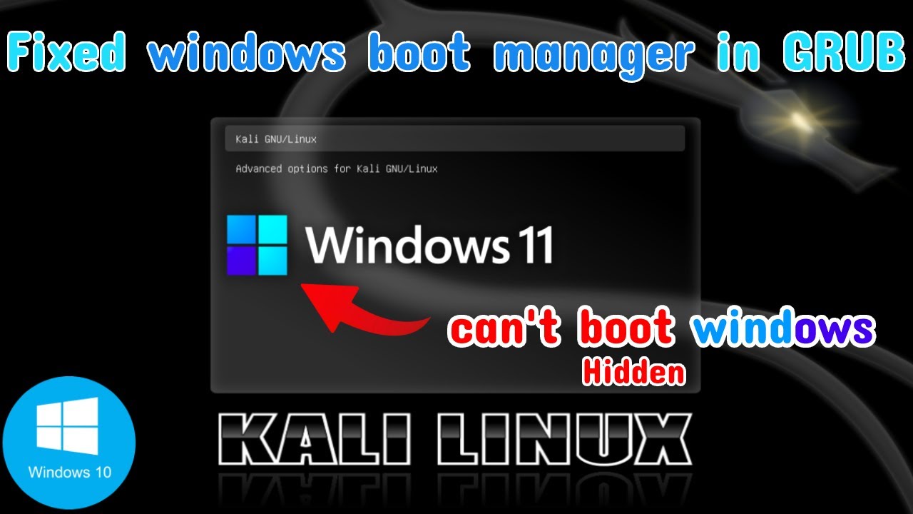 Windows 10/11 отсутствует в загрузчике Grub Kali linux/ubuntu