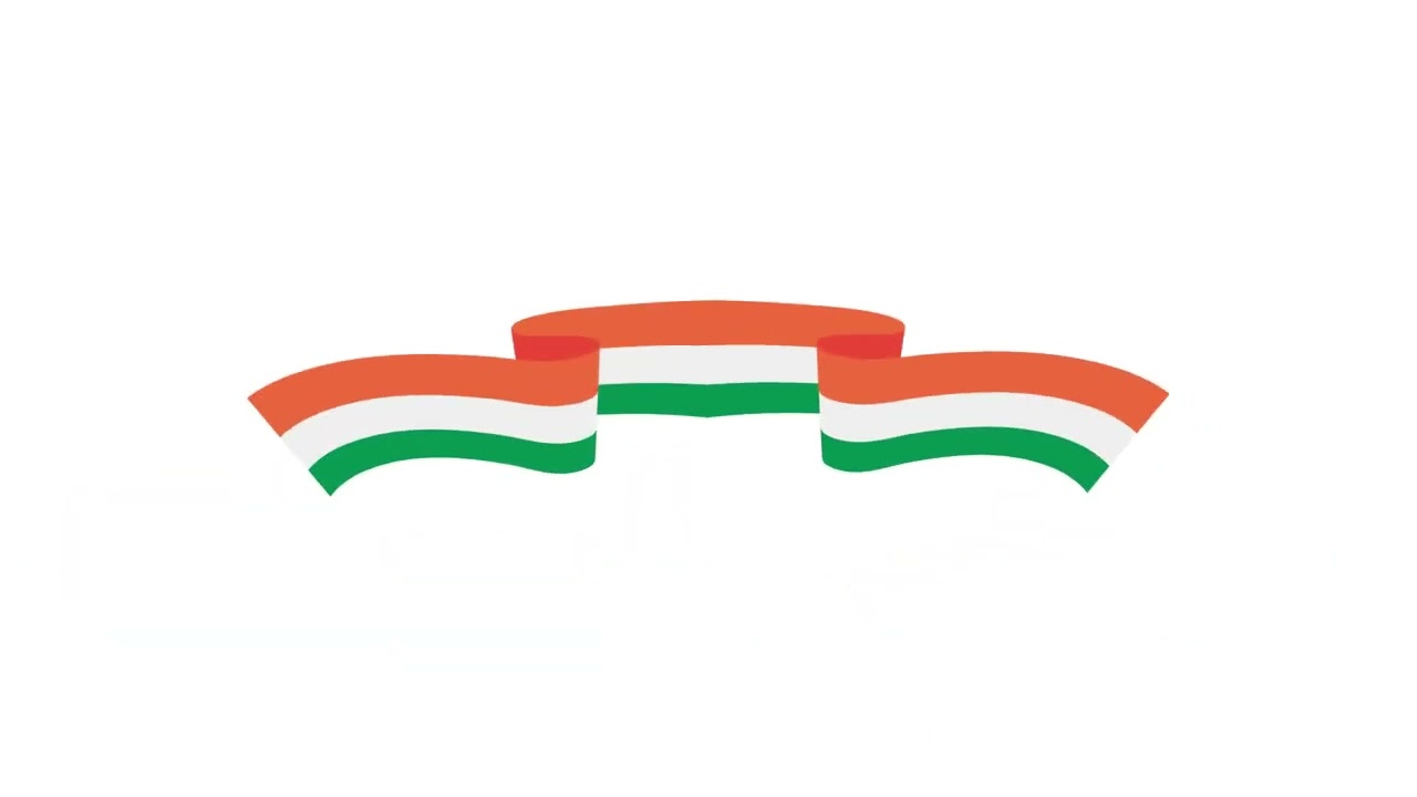 Indian Tricolour Ribbon Symbol of National Pride Animation | White Screen