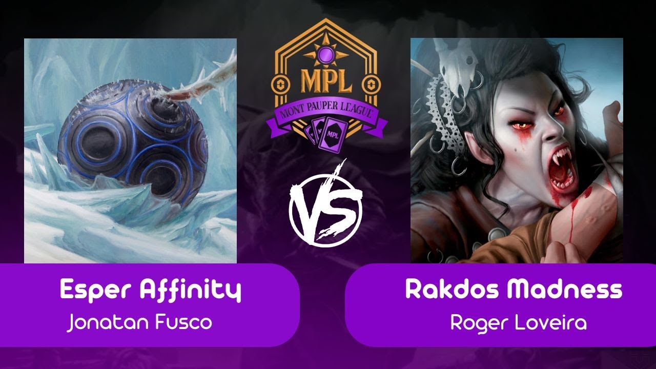 [Pauper na Mont] Esper Affinity VS Rakdos Madness (R 01 - 09/09/2025)