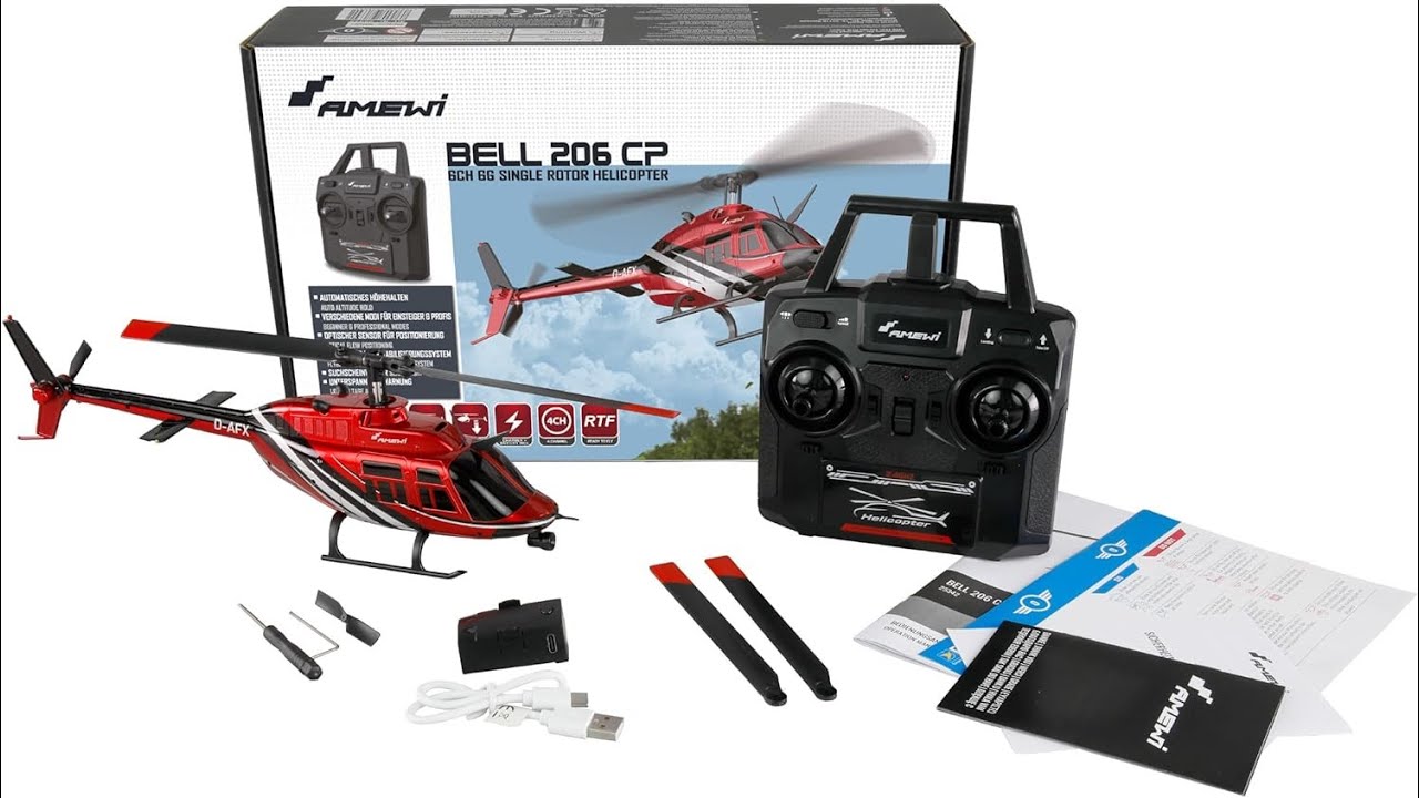Mein neuer Heli Amewi Bell 206 CP ohne optischen Sensor