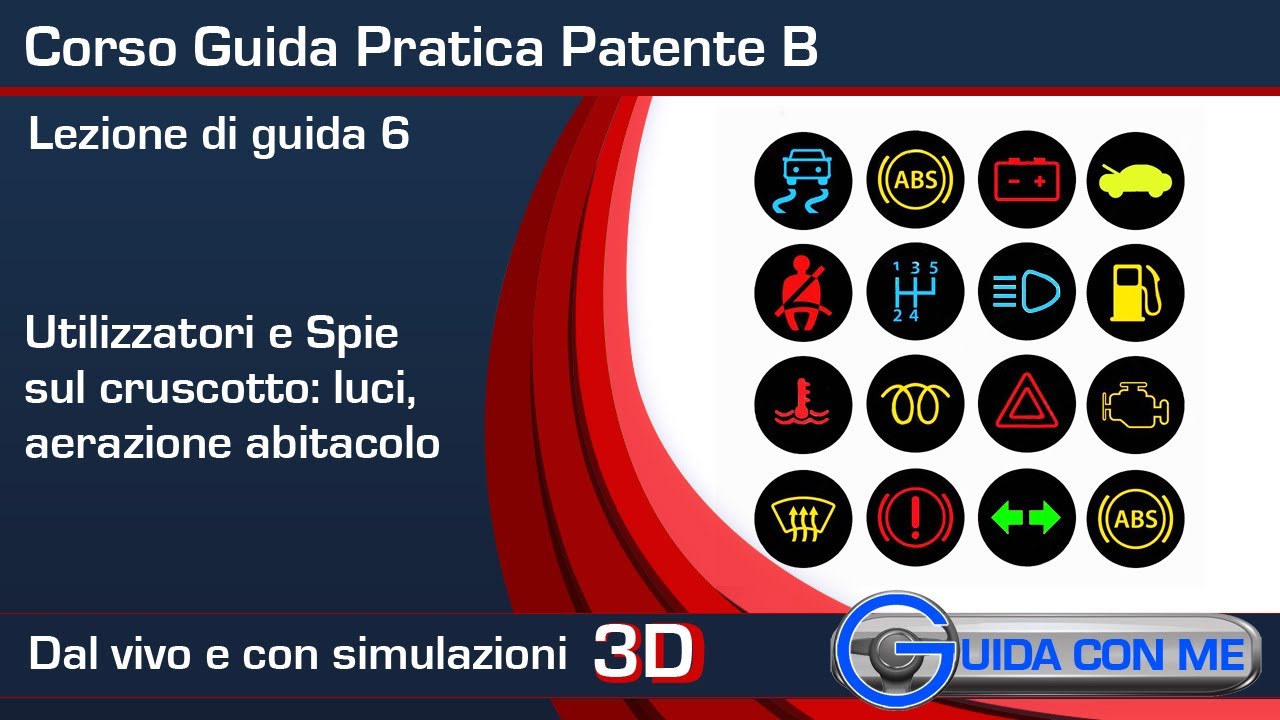 Patente B: Spie cruscotto auto: luci, aerazione abitacolo - Lezione guida pratica esame - 6
