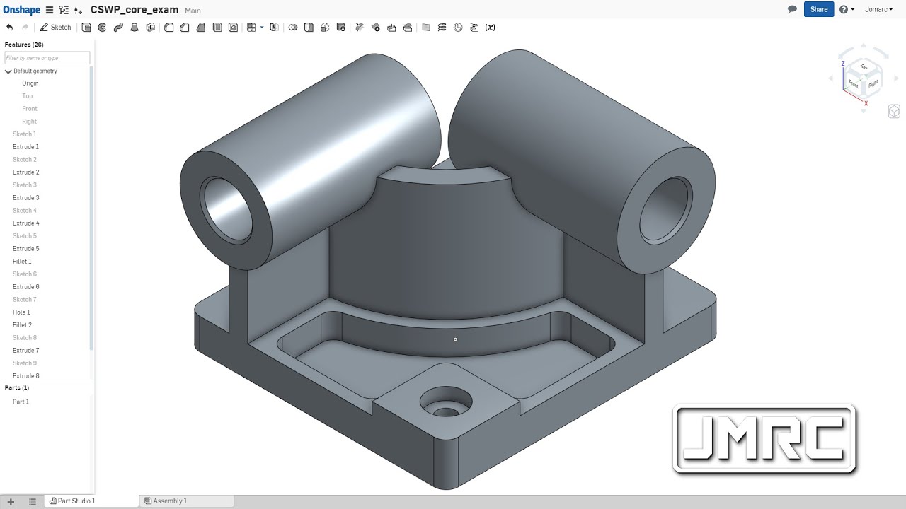 Упражнение по моделированию деталей OnShape 01