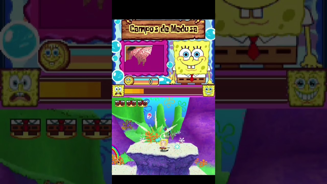 Probando Bob esponja the truth or square de nintendo ds