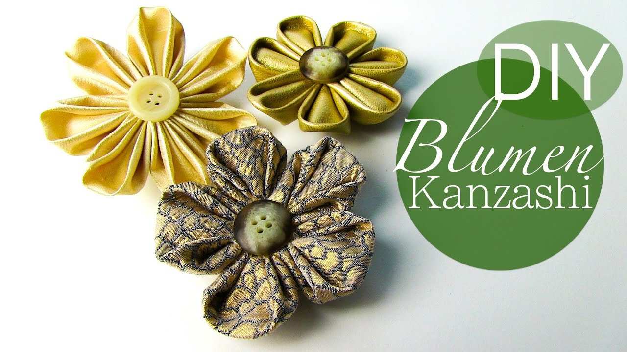 DIY Blumen-Kanzashi - Blumen aus Stoff