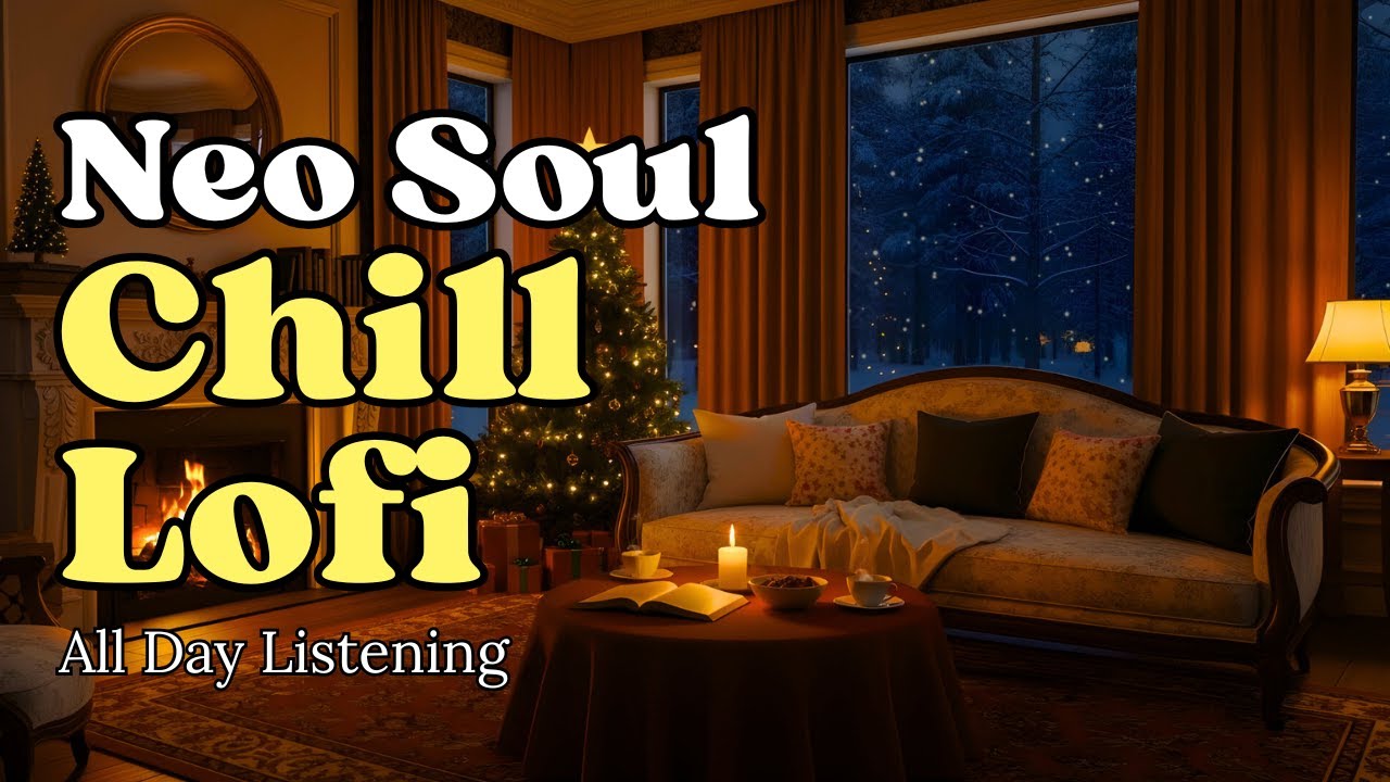❄️ Snowy Night Fireplace | Neo Soul, R&B Lofi Smooth Mix for Intense Study & Relaxation