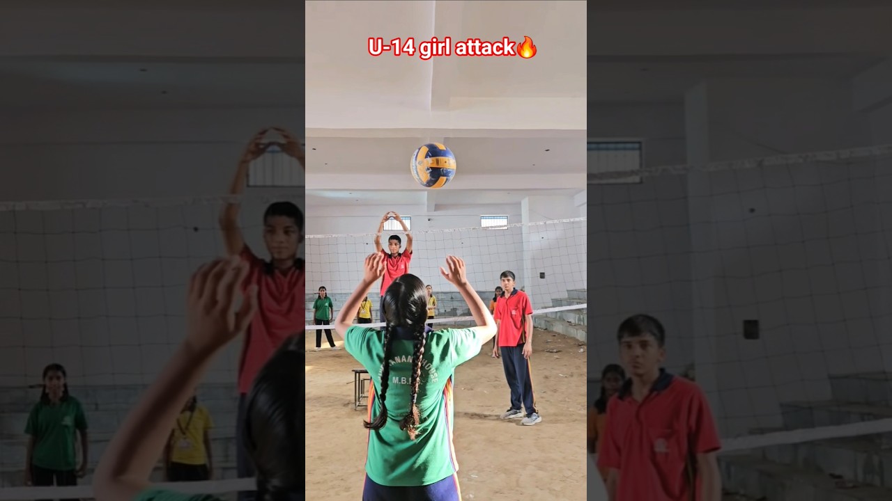 under-14 girl attacker 🏐. #volleyball #team #spike #motivational #youtubeshorts..