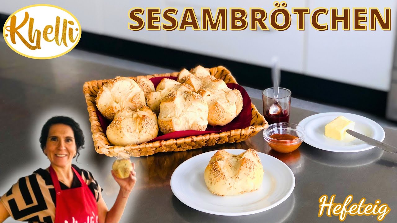 Sesambrötchen selber backen/ einfach und schnell/ Frühstücksbrötchen/gelingsicher/Khellis Backwelt
