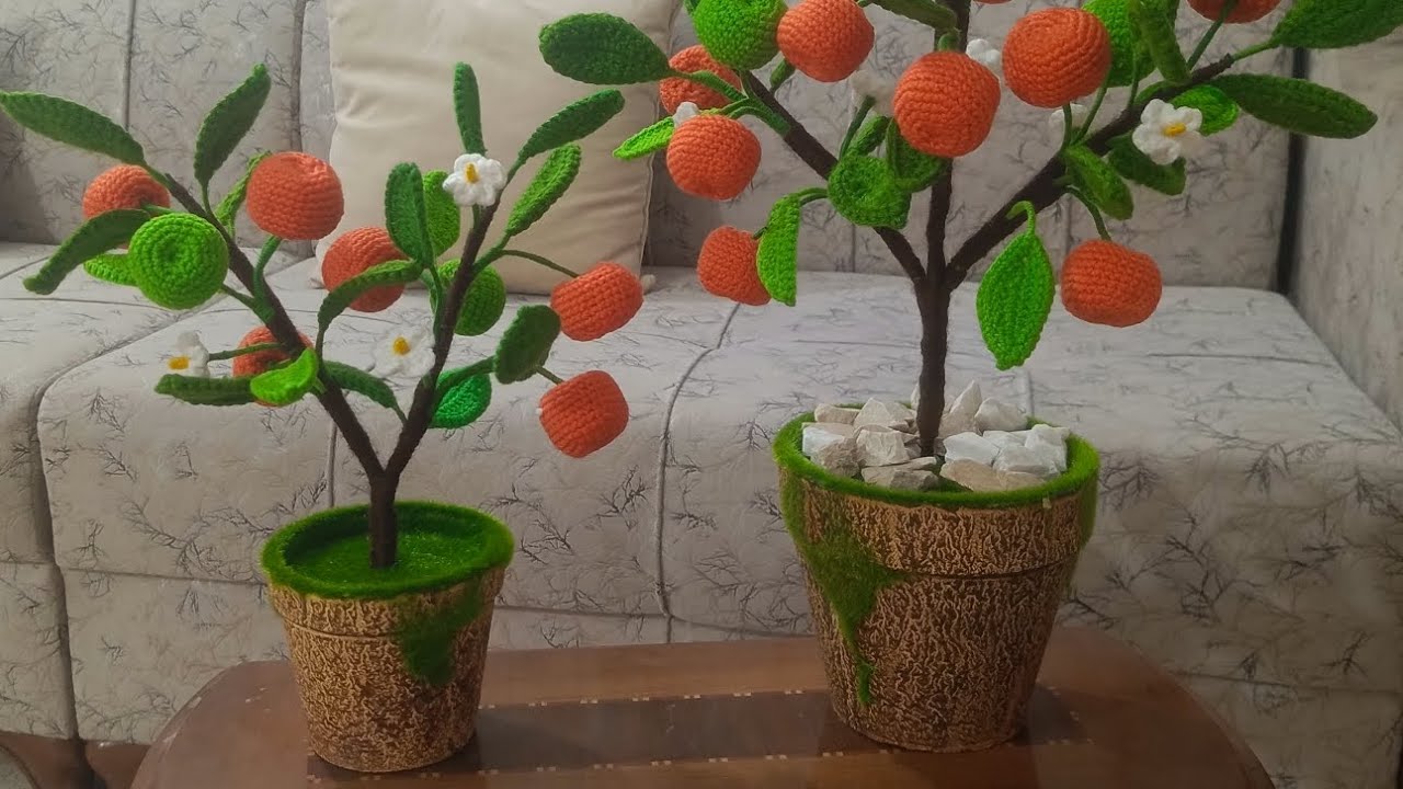شجرة برتقال من الكروشيه 🌳🍊🧶