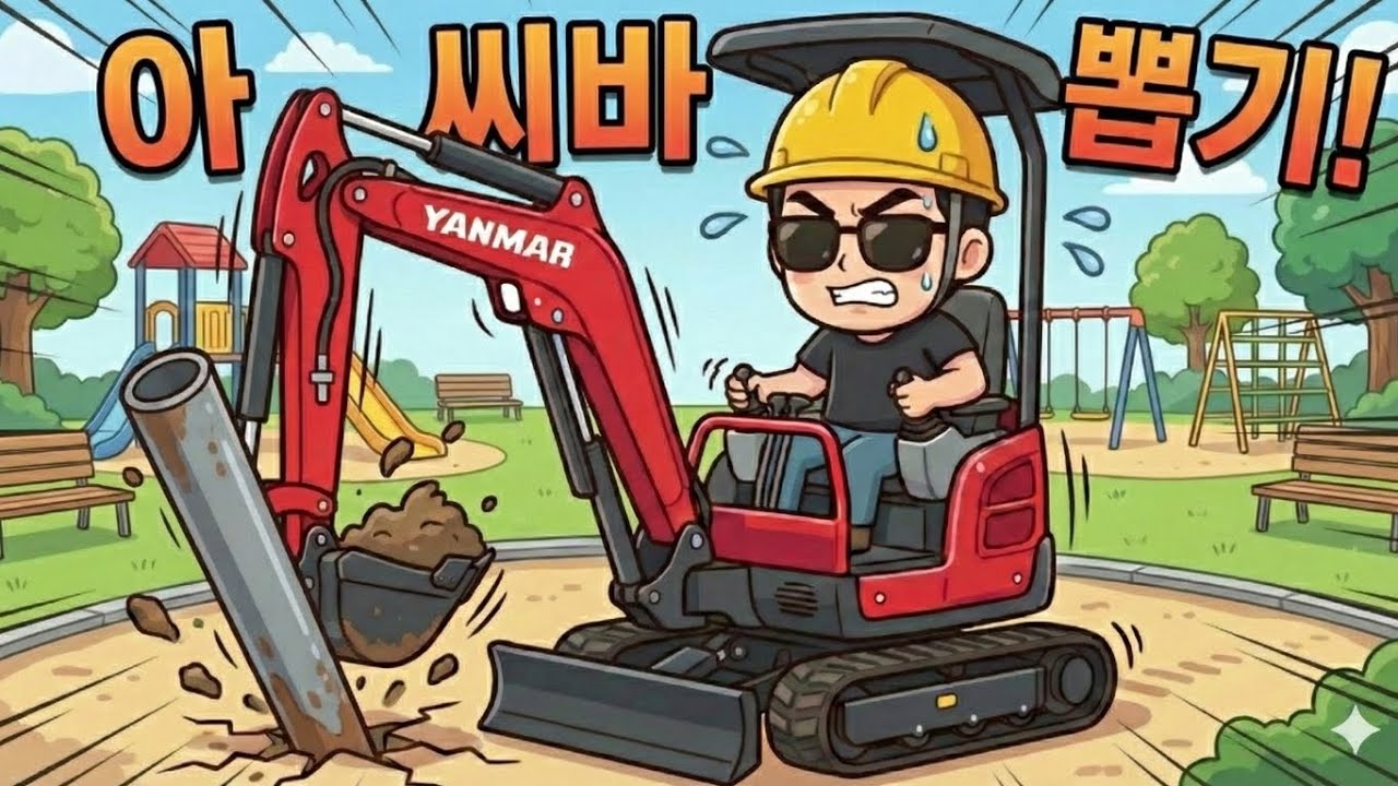 미니굴삭기 휀스. 철거 작업