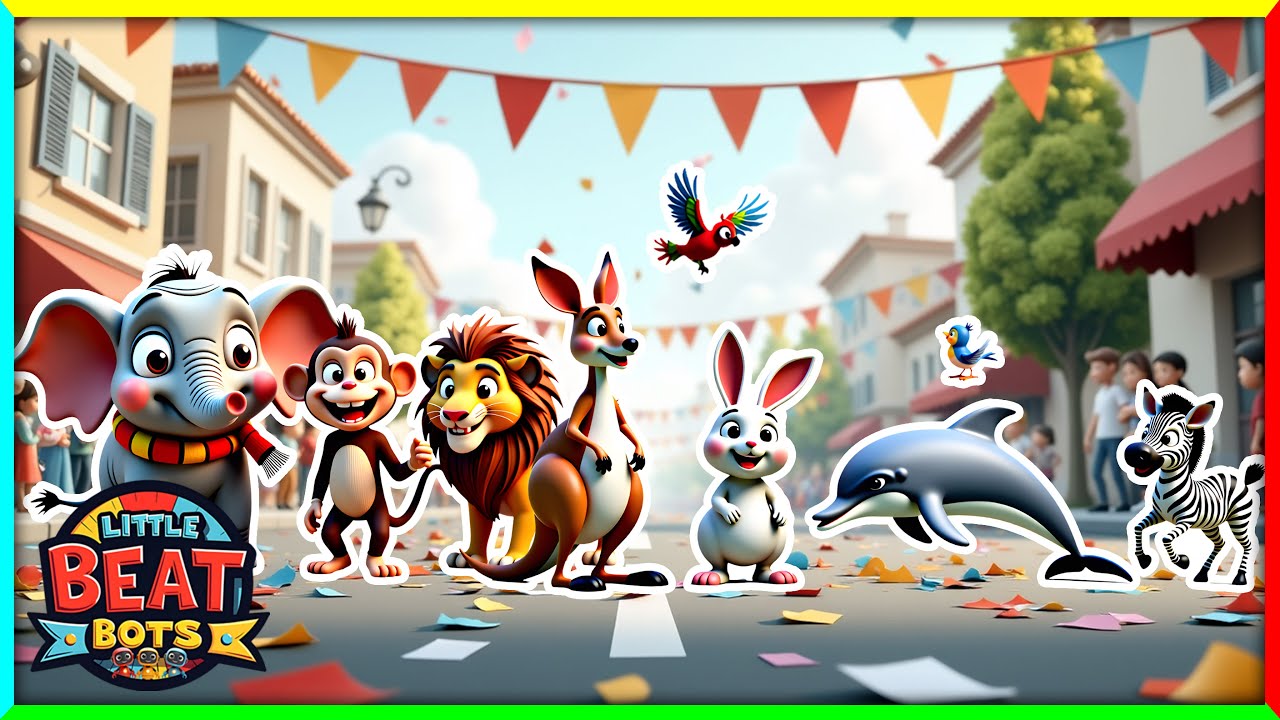 Animal Parade Song | Learn Motor Skills | Learn Animals  | Fun Learning Songs For Kids