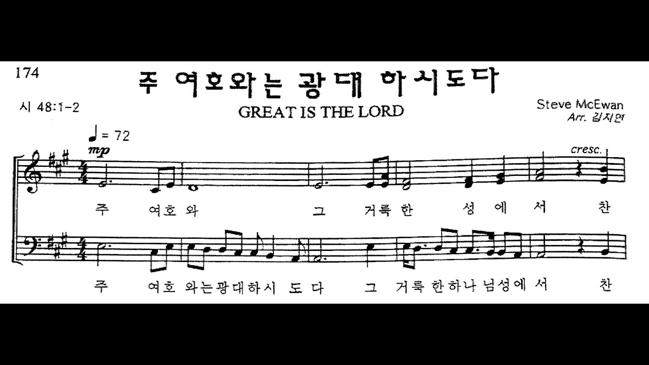 주 여호와는 광대하시도다 (Steve McEwan 곡, 김지연편곡) (테너 연습)
