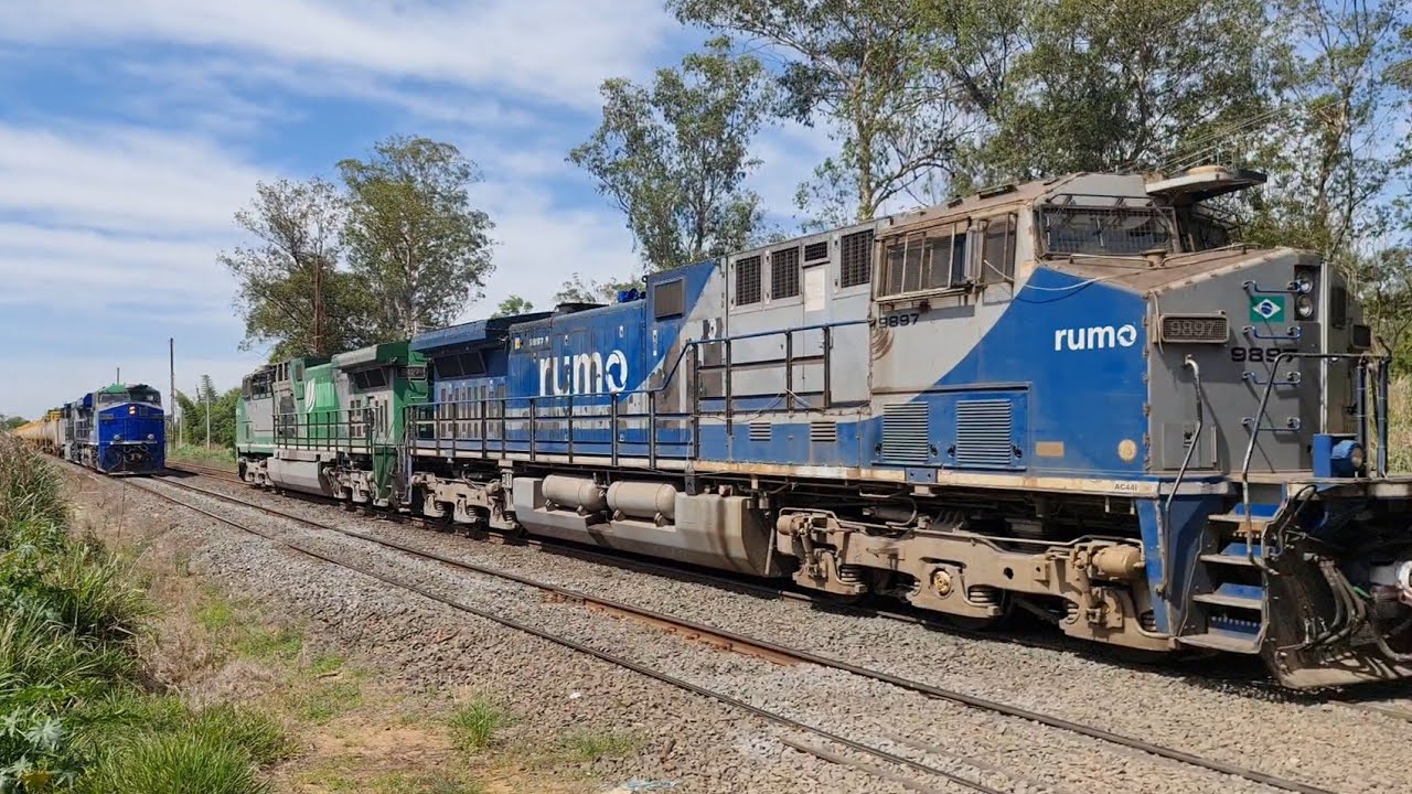 Cruzamentos no pátio do Conde e Ibaté com trens incríveis 